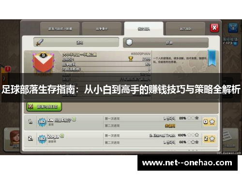 足球部落生存指南：从小白到高手的赚钱技巧与策略全解析